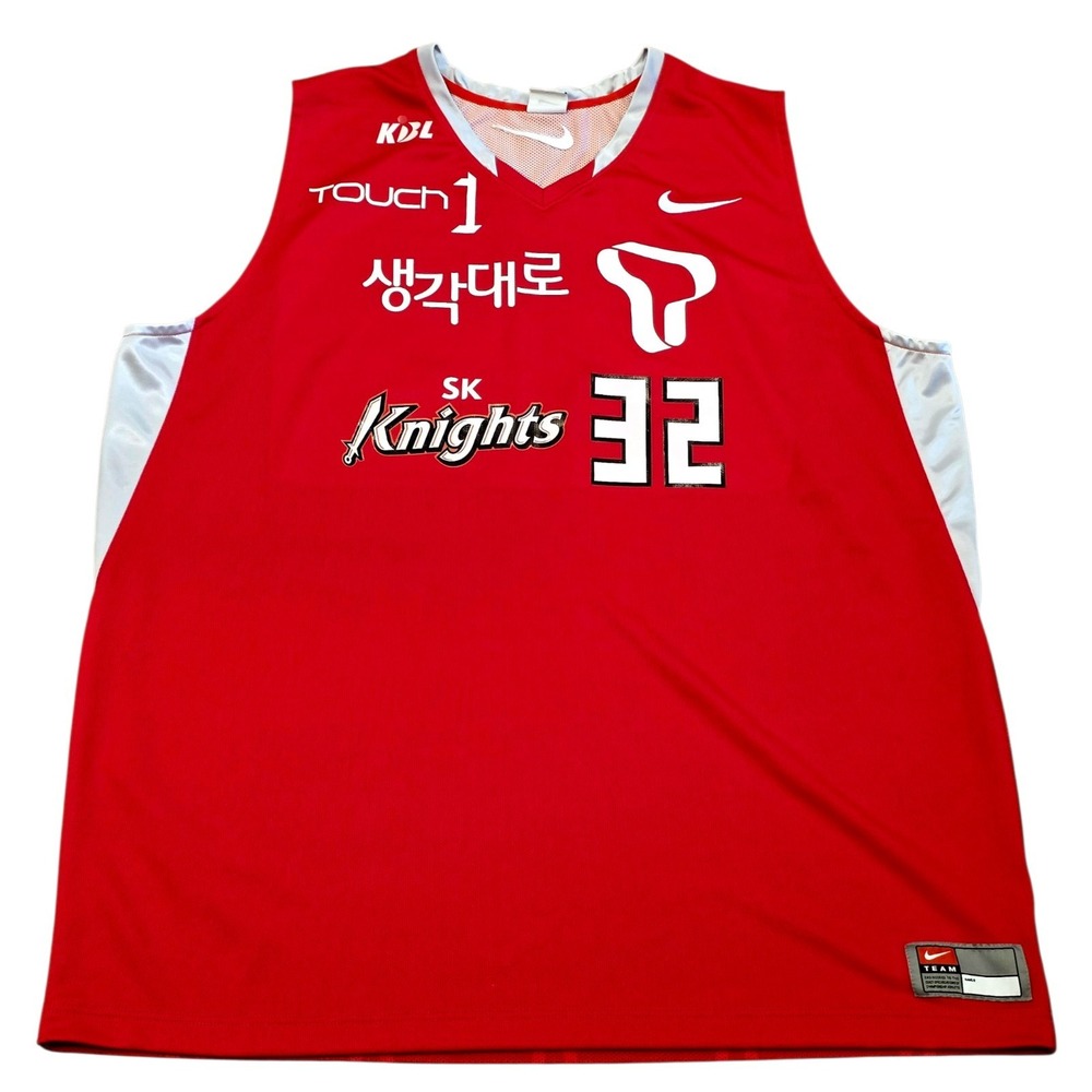 Vintage Nike SK Knights (KBL) Hi Seoul Size 6XL Basketball Jersey #32 Red